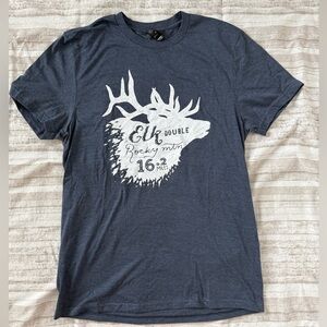 💪🏻 Vacation Races Navy Heather Rocky Mountain Elk Double Tee Small (unisex)